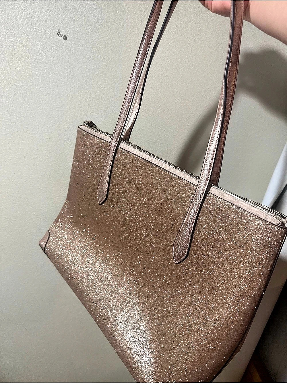 kate spade new york Kate Spade Glitter Tote Bag Brown